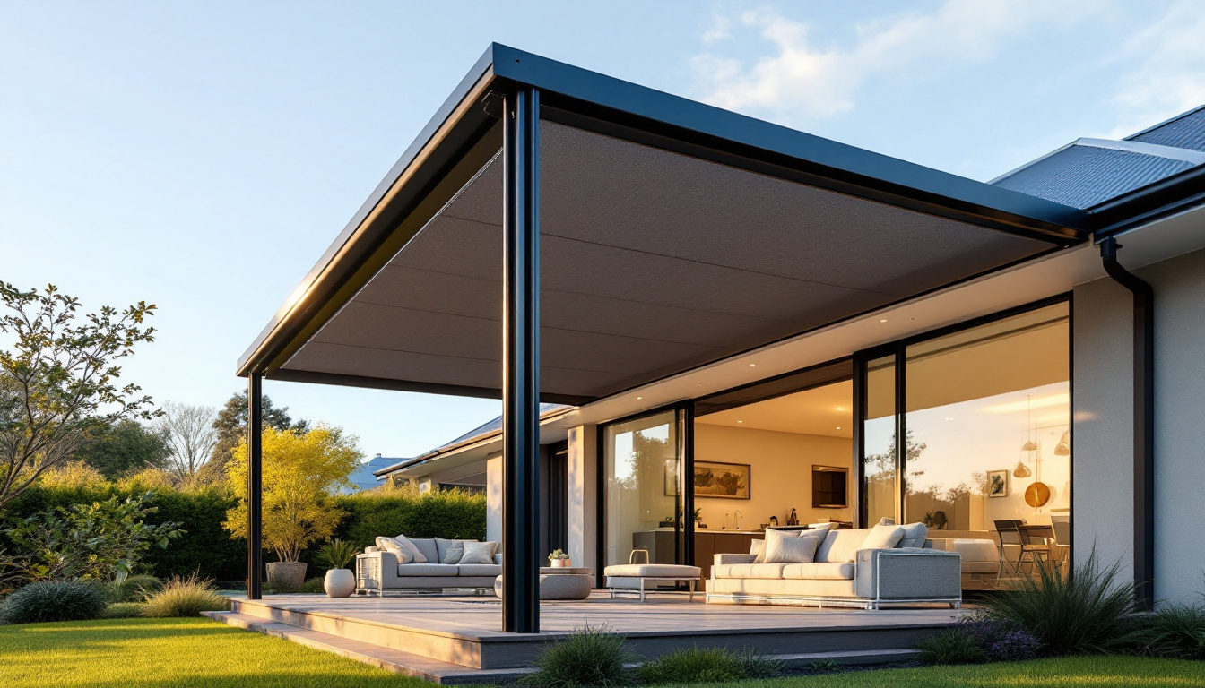 Retractable louvre roof pergola over a deck
