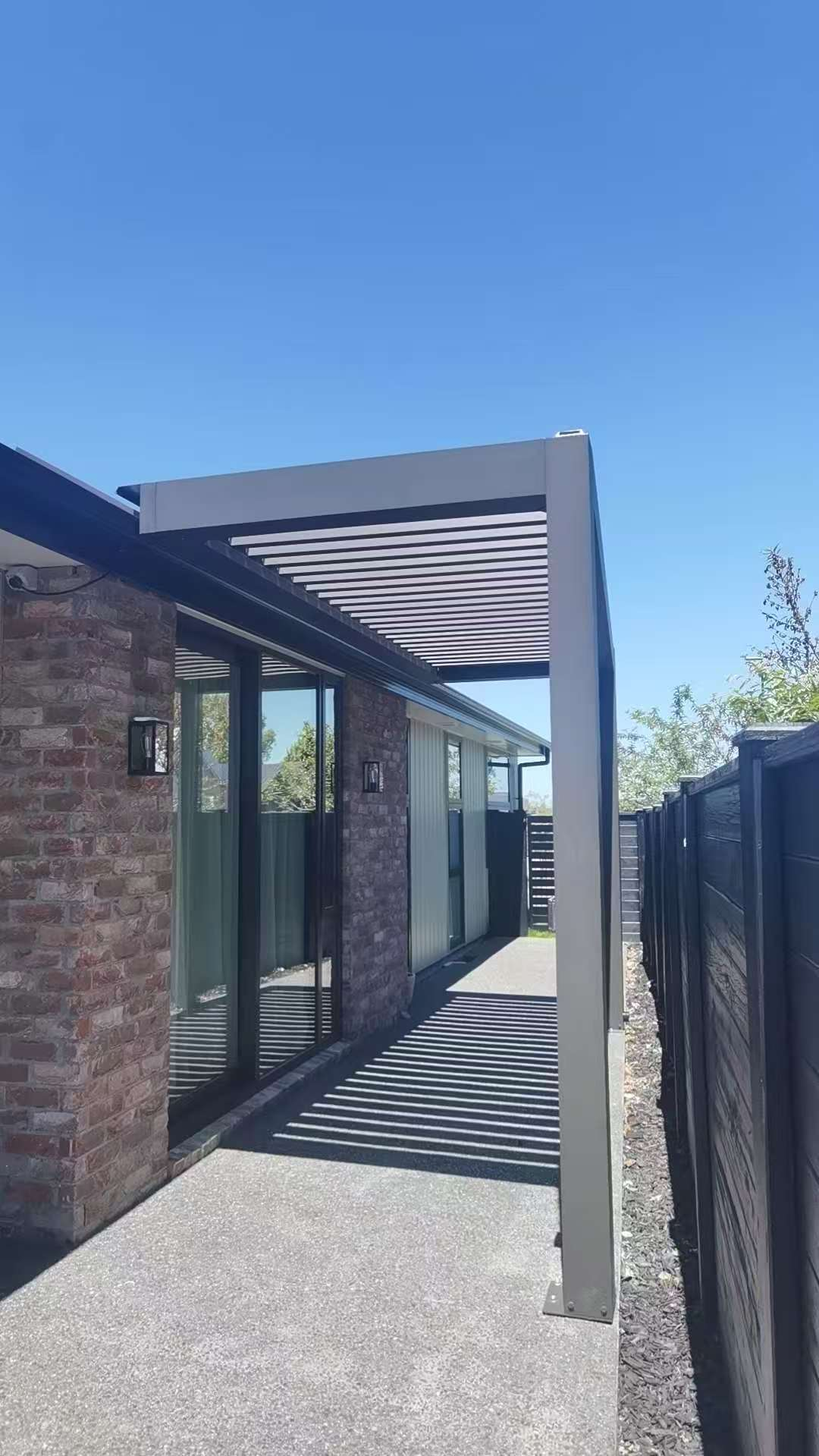Aluminium pergola for a commercial residential project
