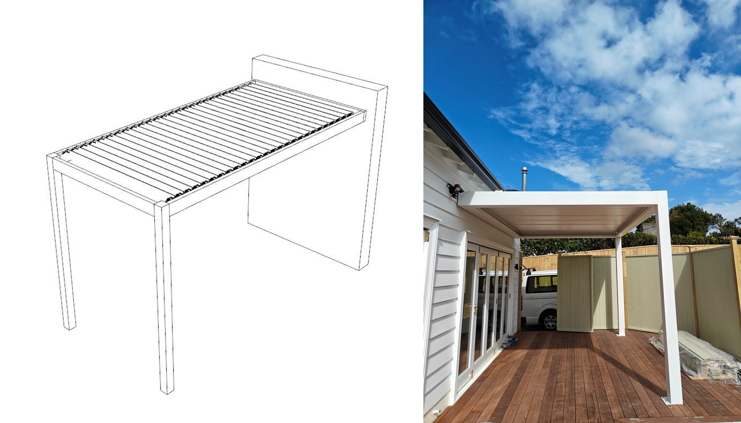 Single-Bay Attached Pergola