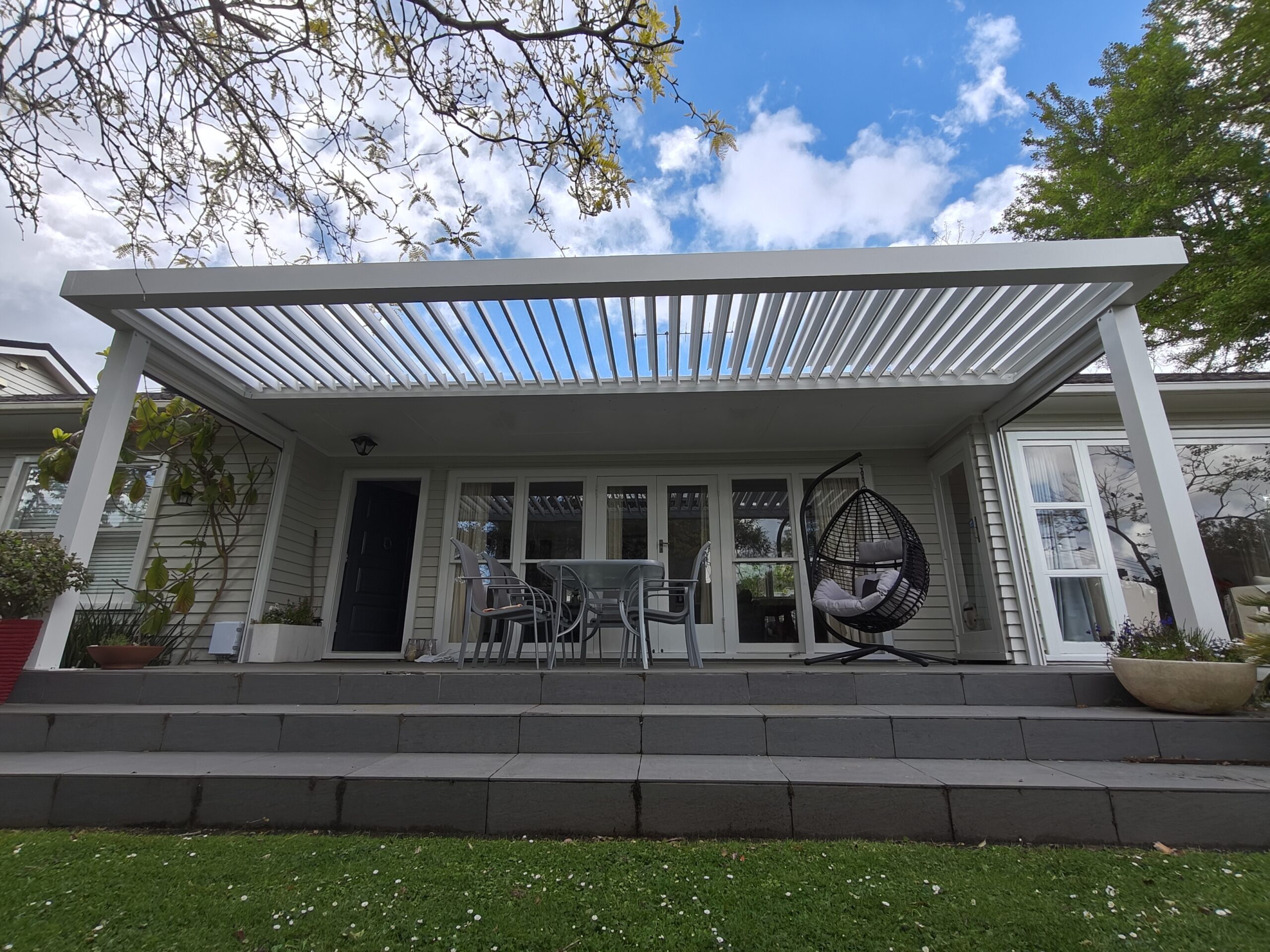 custom pergola for garden view