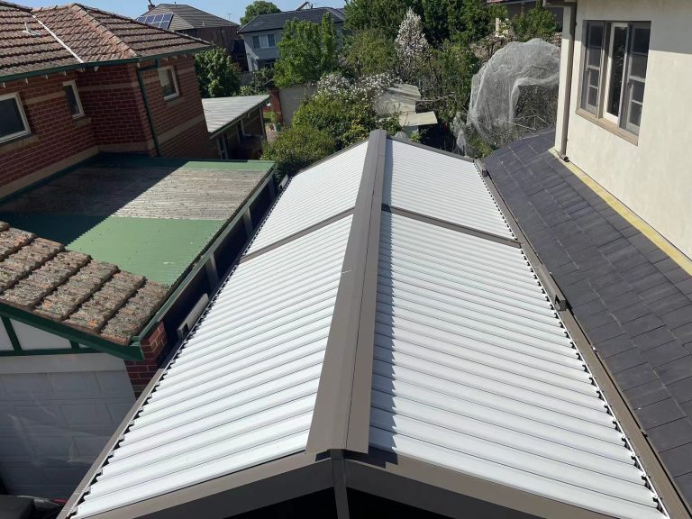 Innovative Sloped Roof Pergola Designs by Louvresky