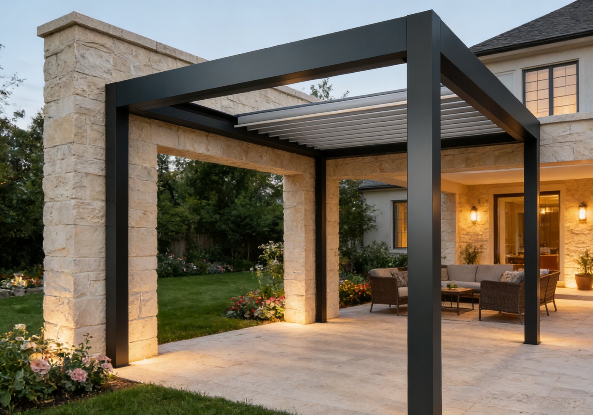 Te Pō Series fully retractable louvre roof